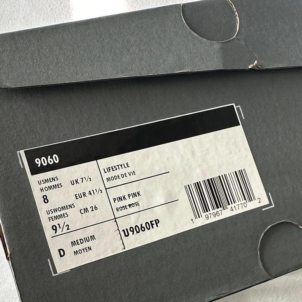 New Balance 9060 Vibrant Pink and White Athletic Shoes - Picture 2 of 2